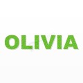 OLIVIA nome in polistirolo - Arial - Verde - Senza base