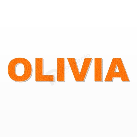 OLIVIA nome in polistirolo - Arial - Arancione - Senza base