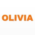 OLIVIA nome in polistirolo - Arial - Arancione - Senza base