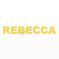 REBECCA nome in polistirolo - Arial - Giallo - Senza base