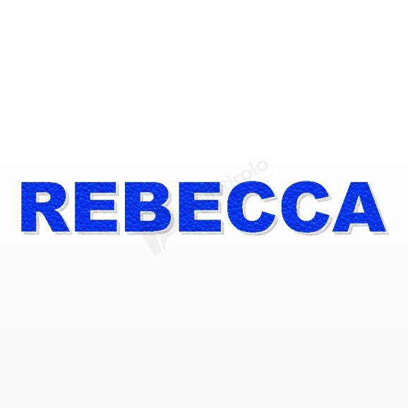 REBECCA nome in polistirolo - Arial - Blu - Senza base