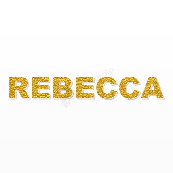 REBECCA nome in polistirolo - Arial - Oro - Senza base