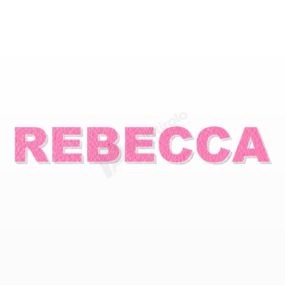 REBECCA nome in polistirolo - Arial - Rosa - Senza base