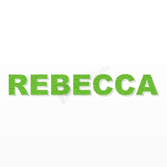 REBECCA nome in polistirolo - Arial - Verde - Senza base