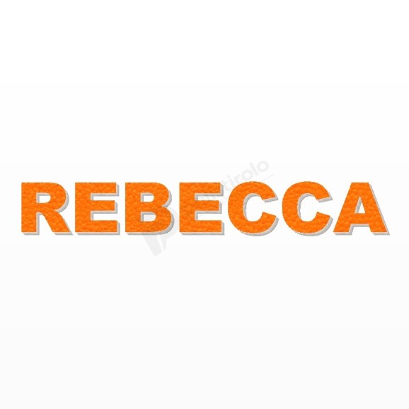 REBECCA nome in polistirolo - Arial - Arancione - Senza base