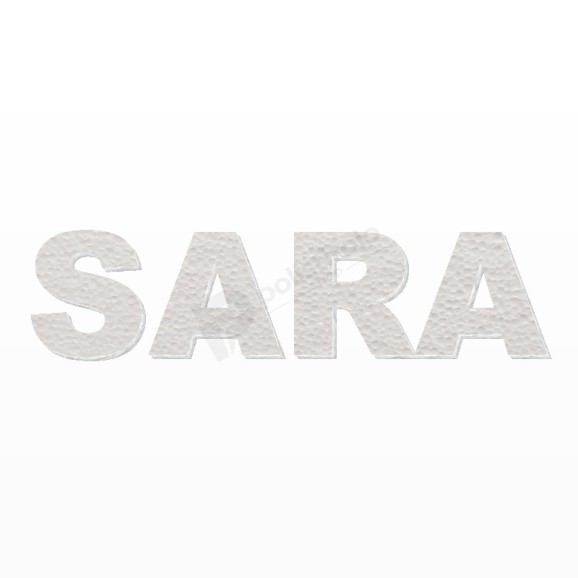 SARA nome in polistirolo - Arial - Bianco - Senza base