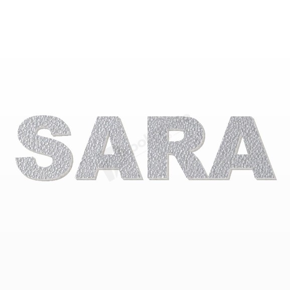 SARA nome in polistirolo - Arial - Argento - Senza base