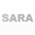 SARA nome in polistirolo - Arial - Argento - Senza base