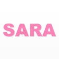 SARA nome in polistirolo - Arial - Rosa - Senza base