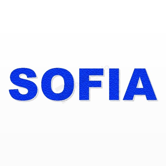 SOFIA nome in polistirolo - Arial - Blu - Senza base
