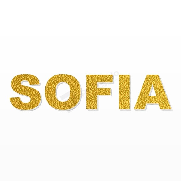 SOFIA nome in polistirolo - Arial - Oro - Senza base