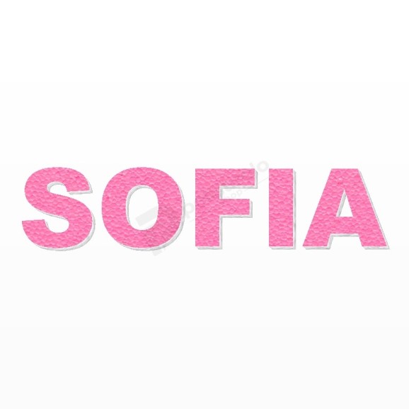 SOFIA nome in polistirolo - Arial - Rosa - Senza base