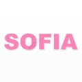 SOFIA nome in polistirolo - Arial - Rosa - Senza base