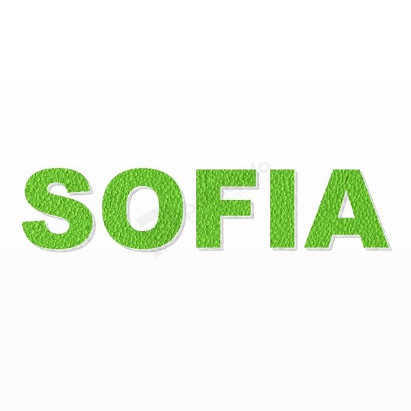 SOFIA nome in polistirolo - Arial - Verde - Senza base