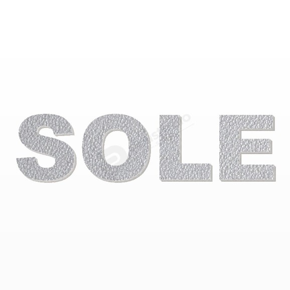 SOLE nome in polistirolo - Arial - Argento - Senza base