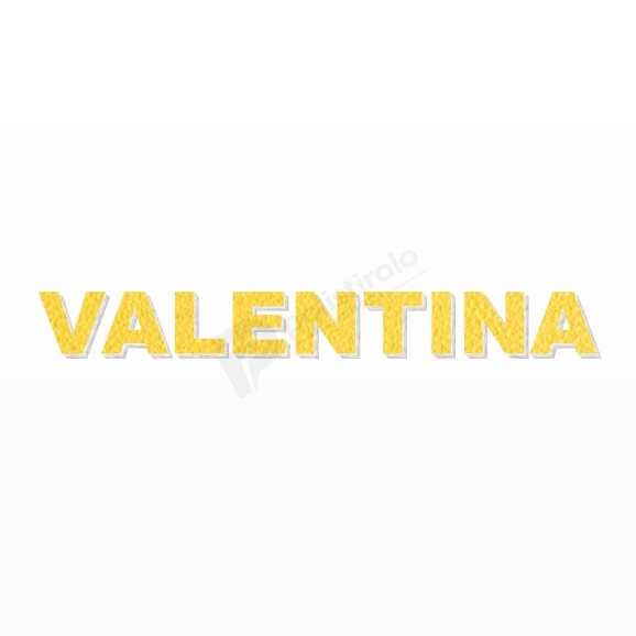 VALENTINA nome in polistirolo - Arial - Giallo - Senza base