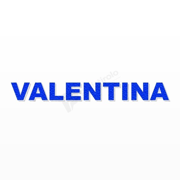 VALENTINA nome in polistirolo - Arial - Blu - Senza base