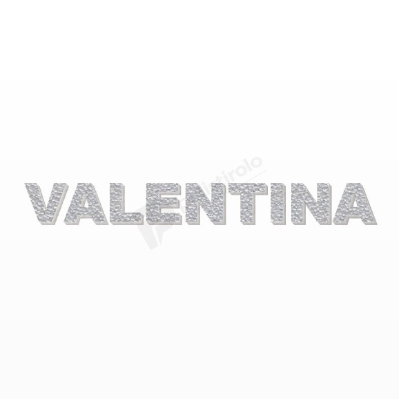 VALENTINA nome in polistirolo - Arial - Argento - Senza base