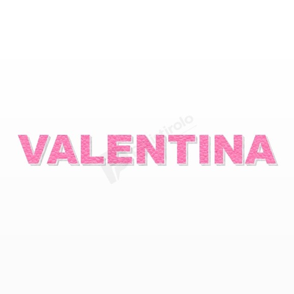 VALENTINA nome in polistirolo - Arial - Rosa - Senza base