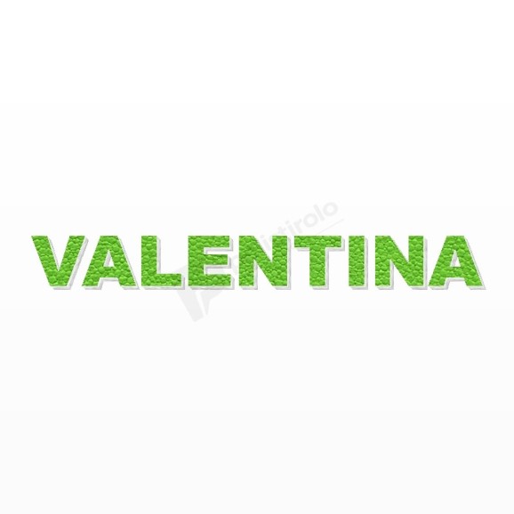 VALENTINA nome in polistirolo - Arial - Verde - Senza base