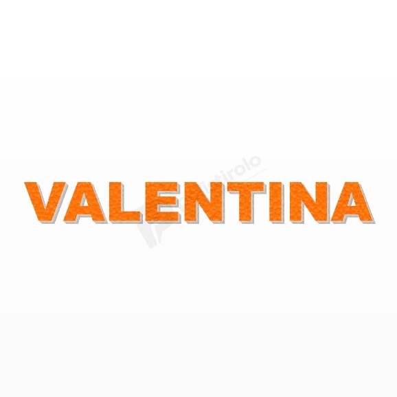 VALENTINA nome in polistirolo - Arial - Arancione - Senza base