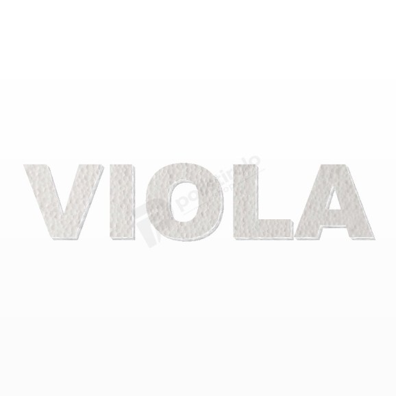 VIOLA nome in polistirolo - Arial - Bianco - Senza base