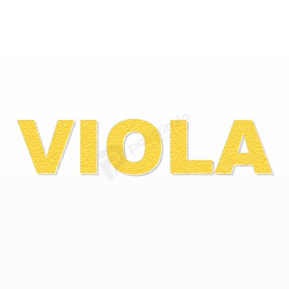 VIOLA nome in polistirolo - Arial - Giallo - Senza base