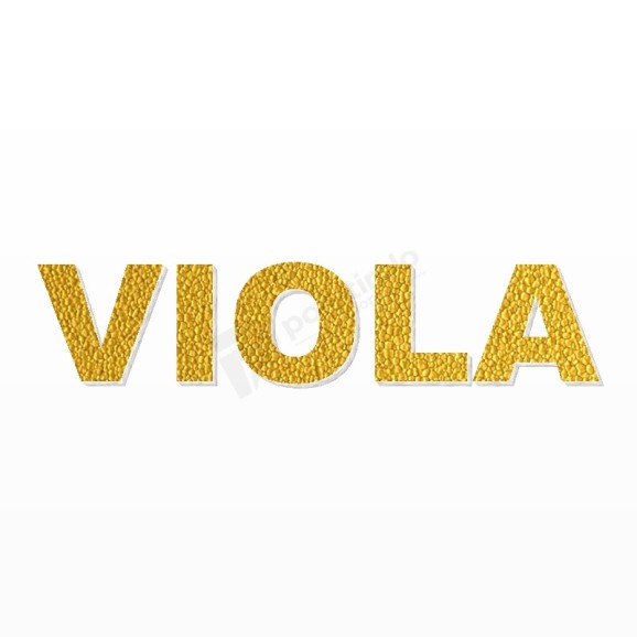 VIOLA nome in polistirolo - Arial - Oro - Senza base