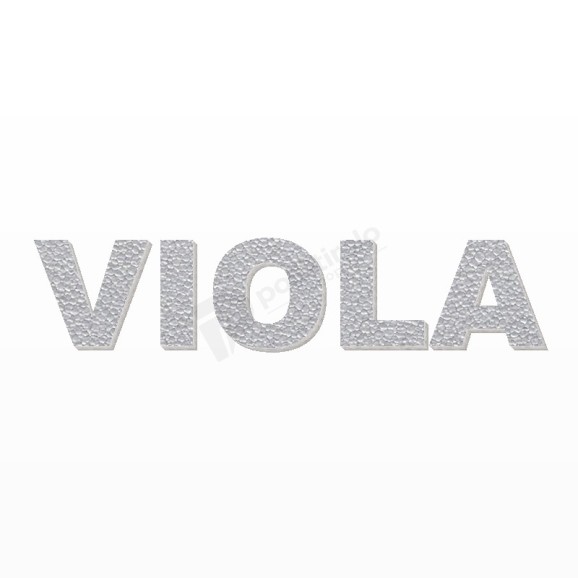 VIOLA nome in polistirolo - Arial - Argento - Senza base