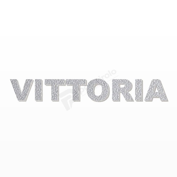 VITTORIA nome in polistirolo - Arial - Argento - Senza base