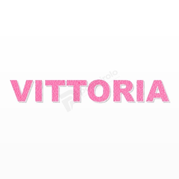 VITTORIA nome in polistirolo - Arial - Rosa - Senza base