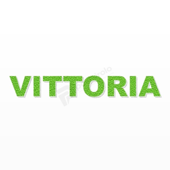 VITTORIA nome in polistirolo - Arial - Verde - Senza base