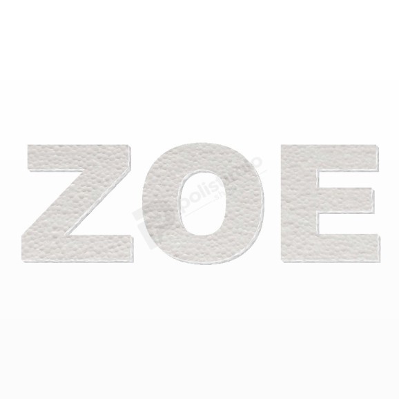 ZOE nome in polistirolo - Arial - Bianco - Senza base