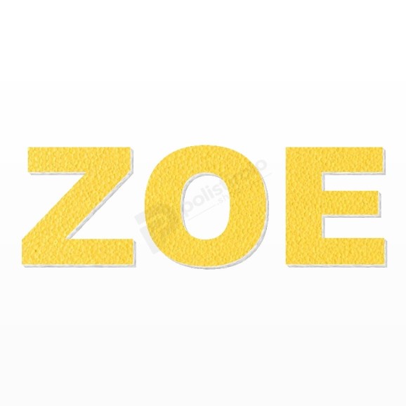 ZOE nome in polistirolo - Arial - Giallo - Senza base