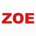 ZOE nome in polistirolo - Arial - Rosso - Senza base