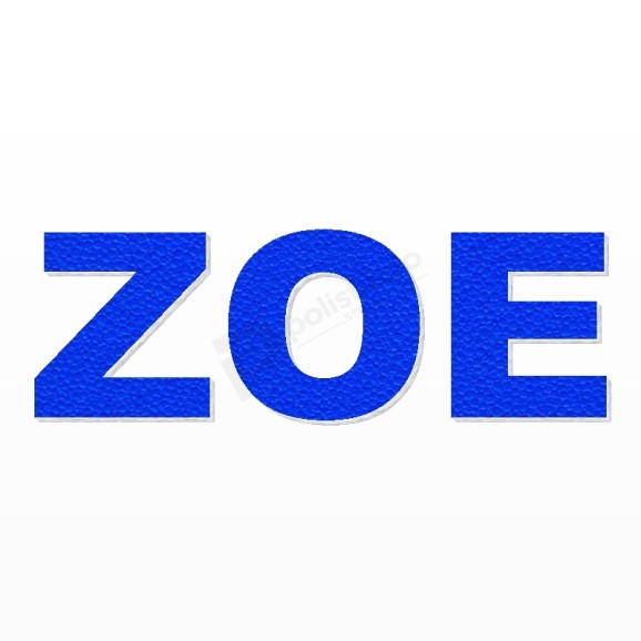 ZOE nome in polistirolo - Arial - Blu - Senza base