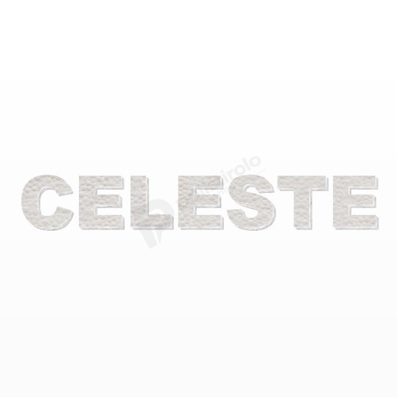 CELESTE nome in polistirolo - Arial - Bianco - Senza base