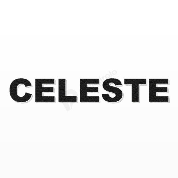 CELESTE nome in polistirolo - Arial - Nero - Senza base