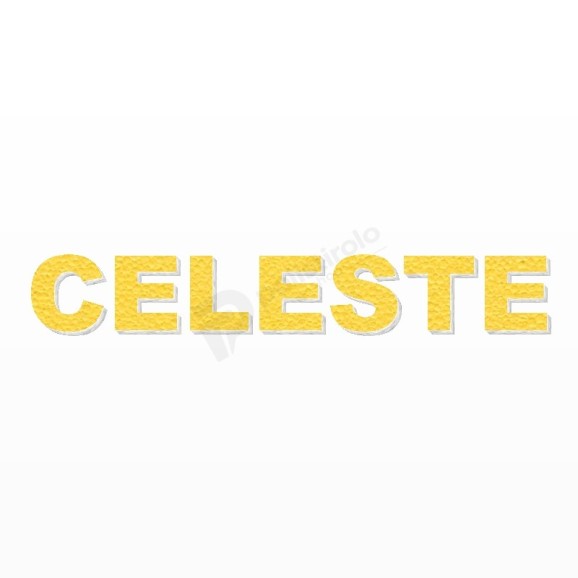 CELESTE nome in polistirolo - Arial - Giallo - Senza base