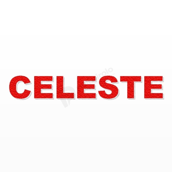CELESTE nome in polistirolo - Arial - Rosso - Senza base