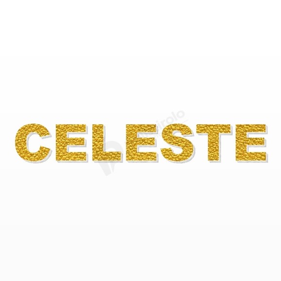 CELESTE nome in polistirolo - Arial - Oro - Senza base