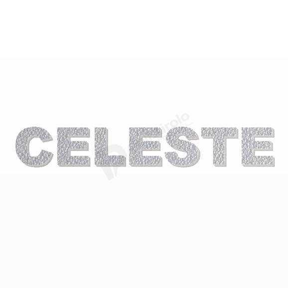 CELESTE nome in polistirolo - Arial - Argento - Senza base
