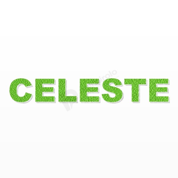 CELESTE nome in polistirolo - Arial - Verde - Senza base