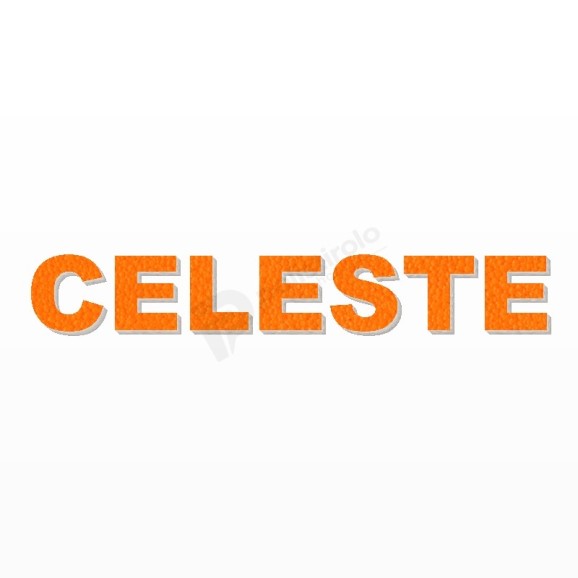 CELESTE nome in polistirolo - Arial - Arancione - Senza base