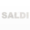 SALDI scritta in polistirolo - Arial - Bianco - Senza base