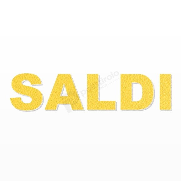 SALDI scritta in polistirolo - Arial - Giallo - Senza base