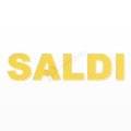 SALDI scritta in polistirolo - Arial - Giallo - Senza base