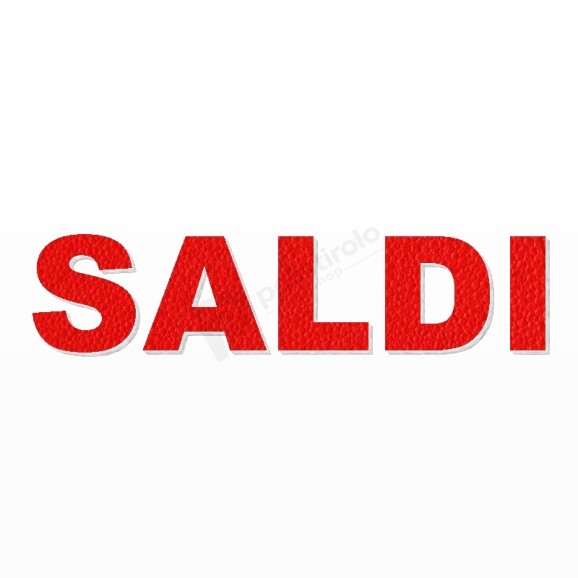 SALDI scritta in polistirolo - Arial - Rosso - Senza base