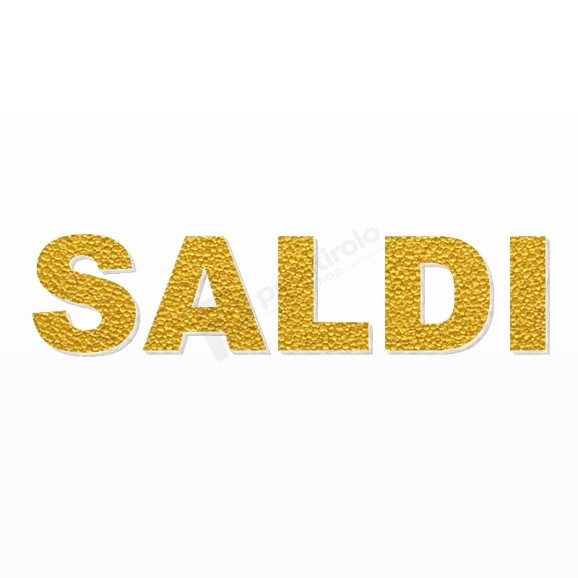 SALDI scritta in polistirolo - Arial - Oro - Senza base