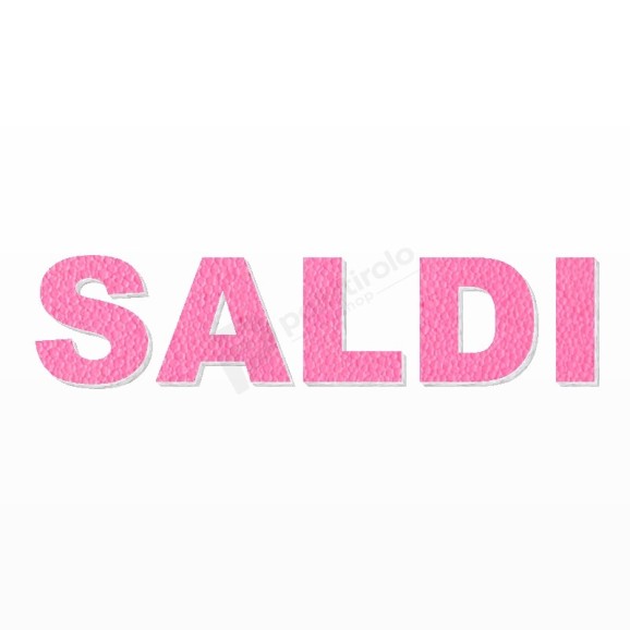 SALDI scritta in polistirolo - Arial - Rosa - Senza base